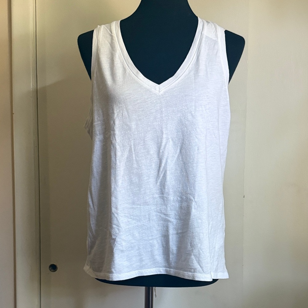 J. Crew Factory White V-Neck Tank Top